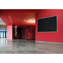 Bulletin*Ghent 3' H x 4' W Recycled Bulletin Board with Aluminum Frame, Confetti (ATR34-CF)