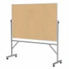 Bulletin*Ghent 4' H x 6' W Reversible Cork Bulletin Board with Aluminum Frame (ARKK46)
