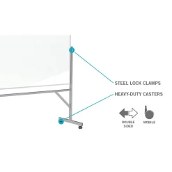 Bulletin*Ghent 4' H x 6' W Reversible Cork Bulletin Board/Whiteboard with Aluminum Frame (ARMK46)
