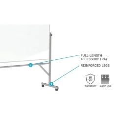 Bulletin*Ghent 4' H x 6' W Reversible Cork Bulletin Board/Whiteboard with Aluminum Frame (ARMK46)