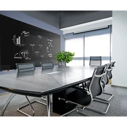 Dry Erase*Ghent Aria 4'H x 6'W Low Profile Glass Whiteboard, Black (ARIASN46BK)