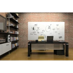 Dry Erase*Ghent Aria Low Profile Glass Whiteboard, 4'H x 8'W, White (ARIASN48WH)