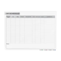 Dry Erase*Ghent Aria OR Schedule Glass Dry-Erase Whiteboard, 4'H x 8'W (GRPARIASN13S-48)