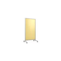 Dry Erase*Ghent EZ Glass Mobile Dry-Erase Whiteboard, Aluminum Frame, 75"H x 38"W (EZ1NA7538YW)