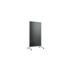 Dry Erase*Ghent EZ Magnetic Glass Mobile Dry-Erase Whiteboard, Aluminum Frame, 75"H x 38"W (EZ1MA7538BK)