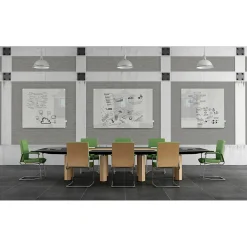 Dry Erase*Ghent Harmony Frosted Glass Whiteboard with Radius Corners, 4'H x 8'W (HMYRN48FR)