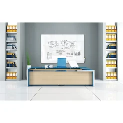 Dry Erase*Ghent Harmony Glass Whiteboard with Radius Corners, 4'H x 5'W (HMYRN45WH)