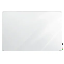 Dry Erase*Ghent Harmony 4'H x 5'W Magnetic Glass Whiteboard with Radius Corners, White (HMYRM45WH)