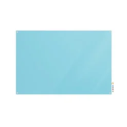 Dry Erase*Ghent Harmony 4'H x 8'W Magnetic Glass Whiteboard with Square Corners, Blue (HMYSM48BE)