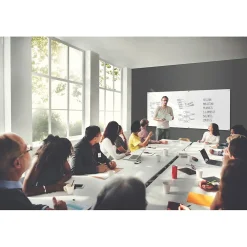 Dry Erase*Ghent Harmony 4'H x 8'W Magnetic Glass Whiteboard with Square Corners, White (HMYSM48WH)