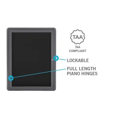 Bulletin*Ghent Ovation 4' H x 6' W Enclosed Fabric Bulletin Board with Gray Frame, 3 Door, Gray (OVG5-F91)