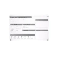 Dry Erase*Ghent Slide Changeable Patient Room Glass Dry-Erase Whiteboard, 24