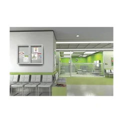 Bulletin*Ghent Vinyl Enclosed Bulletin Board, Satin Frame, 3'H x 4'W (PA23648VX-193)