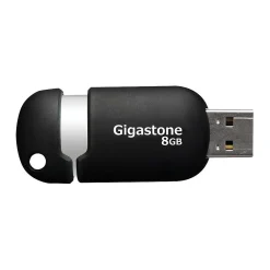 Outlet Gigastone 8GB USB 2.0 Type A Flash Drive, Black/Silver (GS-Z08GCNBL-R)