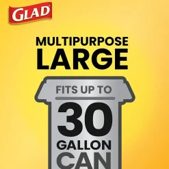 30 Gallon Large Drawstring Trash Bags, 90/Box (78952)<Glad Discount