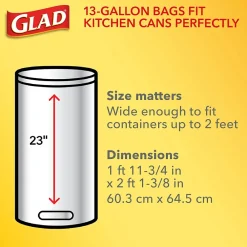ForceFlex 13-Gallon Scented Kitchen Trash Bag, 0.72 mil, Gain Original, White, 80 Bags/Box (79009)<Glad New