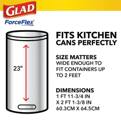 ForceFlex Tall 13 Gallon Kitchen Drawstring White Trash Bags, 110/Box (79098)<Glad Sale