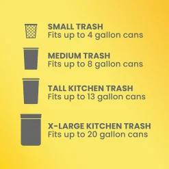 ForceFlex Tall Kitchen Drawstring Trash Bags, 13 Gallon, Gain Lavender with Febreze Freshness, 80 Count (78533)<Glad Outlet