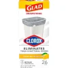 Medium Drawstring Trash Bags with Clorox, 8 Gallon, Grey, Lemon Fresh Bleach Scent, 26/Box(79316)<Glad Sale