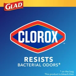 Medium Drawstring Trash Bags with Clorox, 8 Gallon, Grey, Lemon Fresh Bleach Scent, 26/Box(79316)<Glad Sale