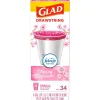 Odorshield 4 Gallon Drawstring Kitchen Trash Bag, Febreeze Cherry Blossom, Pink, 34 Bags/Box (79274)<Glad Sale