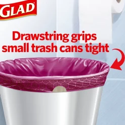 Odorshield 4 Gallon Drawstring Kitchen Trash Bag, Febreeze Cherry Blossom, Pink, 34 Bags/Box (79274)<Glad Sale