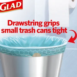 Small Kitchen Drawstring Trash Bags, 4 Gallon, Blue, Febreze Beachside Breeze, 80/Box (79155)<Glad Discount