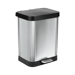 Step Trash Can, 13-Gallon, Stainless Steel (GLD-74506)<Glad