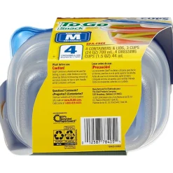 Glad ® To Go Lunch Containers, 32 Oz., 4/Pack (78404)