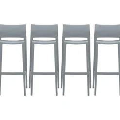 Folding & Stacking*Global Bakhita Plastic Armless Bar Chair, Alloy, 4/Carton (6754ALY)