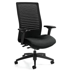Office Chairs*Global Loover Urban Fabric Mesh High Back Weight Sensing Synchro Tilter Chair, Black Coal