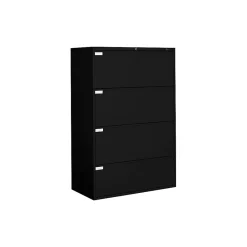 File Cabinets*Global 9300P Series Business-Plus Lateral File Cabinet, Letter/Legal, 4-Drawer, Black, 18"D, 36"W
