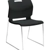 Folding & Stacking*Global Popcorn Plastic Stack Chair without Arms, Asphalt Black, 4/Ct (TD6711-BLK)