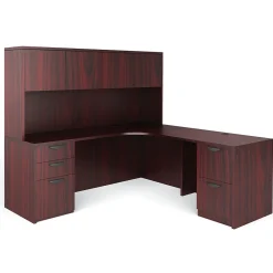 Office Desks*Global Superior BUNDLE12 Workstation, Mahogany