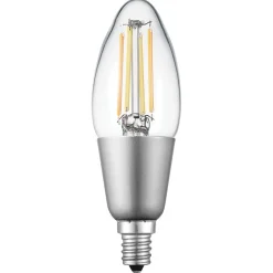 Globe Electric B11-Shape E12-Base Wi-Fi Tunable Edison-Style 40-Watt-Replacement Smart Candelabra LED Bulb, White (34918)