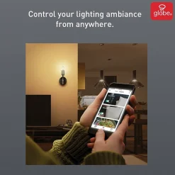 Globe Electric B11-Shape E12-Base Wi-Fi Tunable Edison-Style 40-Watt-Replacement Smart Candelabra LED Bulb, White (34918)