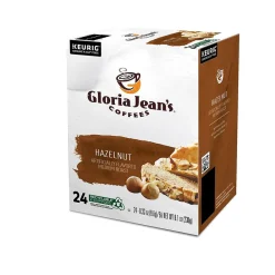 Gloria Jean's Coffees Hazelnut Coffee, Keurig K-Cup Pod, Medium Roast, 96/Carton (60051-052CT)