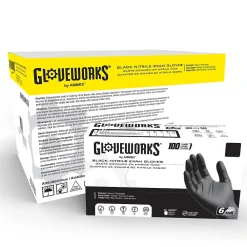 GWBEN Nitrile Exam Gloves, 2X-Large, Black, 100/Box, 10 Boxes/Carton (GWBEN49100XX)<GloveWorks Sale