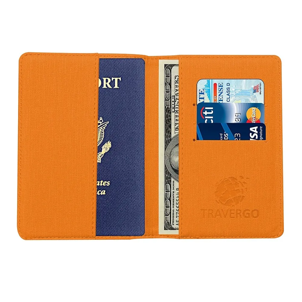 Travergo Passport Holder, Orange (TR1220OR)<Go Green Power Sale