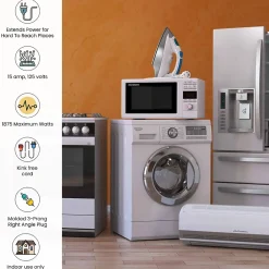 GoGreen Power 14/3 3' Appliance Cord, Beige, 3/Pack (GG-25603)