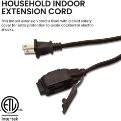 GoGreen Power 15' Extension Cord, 3-Outlet, 16 AWG, Brown (GG-24815-3)