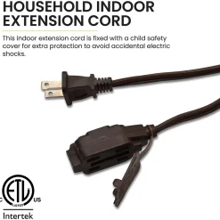 GoGreen Power 12' Extension Cord, 3-Outlet, 16 AWG, Brown (GG-24812-3)