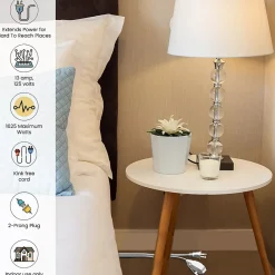 GoGreen Power 12' Extension Cord, 3-Outlet, 16 AWG, White (GG-24712-3)