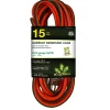 GoGreen Power 15' Indoor/Outdoor Extension Cord, 16 AWG, Orange (GG-13715)