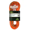 GoGreen Power 100' Indoor/Outdoor Extension Cord, 3-Outlet, 12 AWG, Orange (GG-15200)