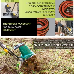 GoGreen Power 100' Indoor/Outdoor Extension Cord, 12 AWG, Orange (GG-14000)