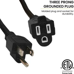 GoGreen Power 100' Indoor/Outdoor Extension Cord, 14 AWG, Black (GG-13800BK)