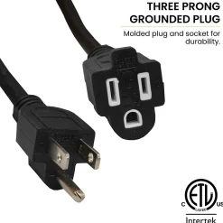 GoGreen Power 50' Indoor/Outdoor Extension Cord, 14 AWG, Black (GG-13850BK)