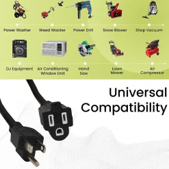 GoGreen Power 50' Indoor/Outdoor Extension Cord, 14 AWG, Black (GG-13850BK)