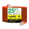 GoGreen Power 25' Indoor/Outdoor Extension Cord, 14 AWG, Orange (GG-13825)